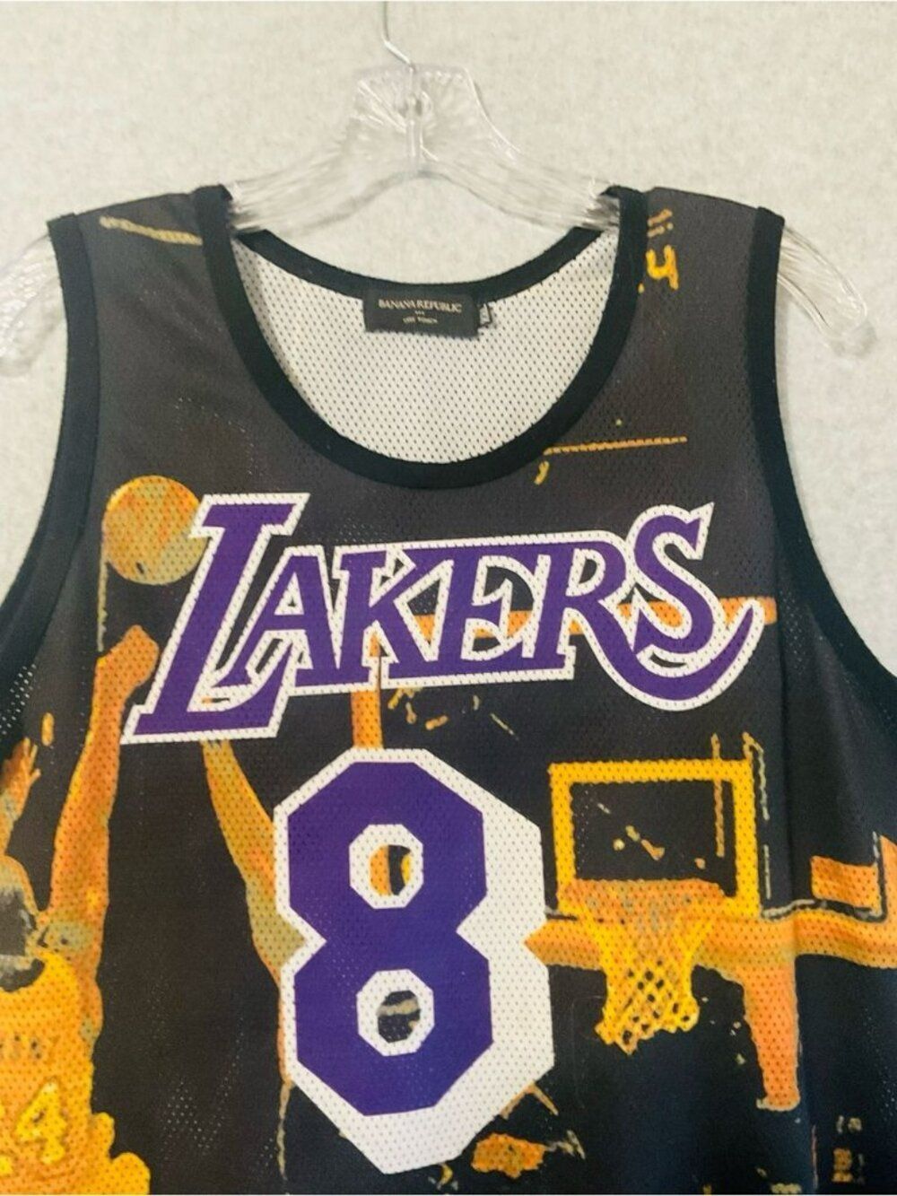 Banana Republic LA Lakers Kobe #8#24 Graphic mesh tank Top Jersey Sz XXL - Picture 5 of 7